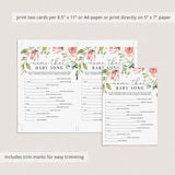 Name the song baby shower games instant download floral theme by LittleSizzle
