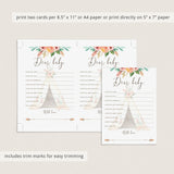Tribal Baby Shower Wishes for Baby Card with Teepee