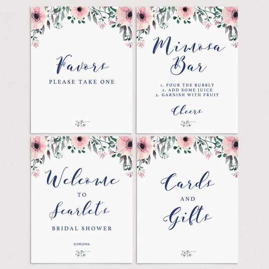 Floral Bridal Shower Decorations Package Printable by LittleSizzle