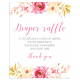 Boho baby shower diaper raffle game sign template by LittleSizzle