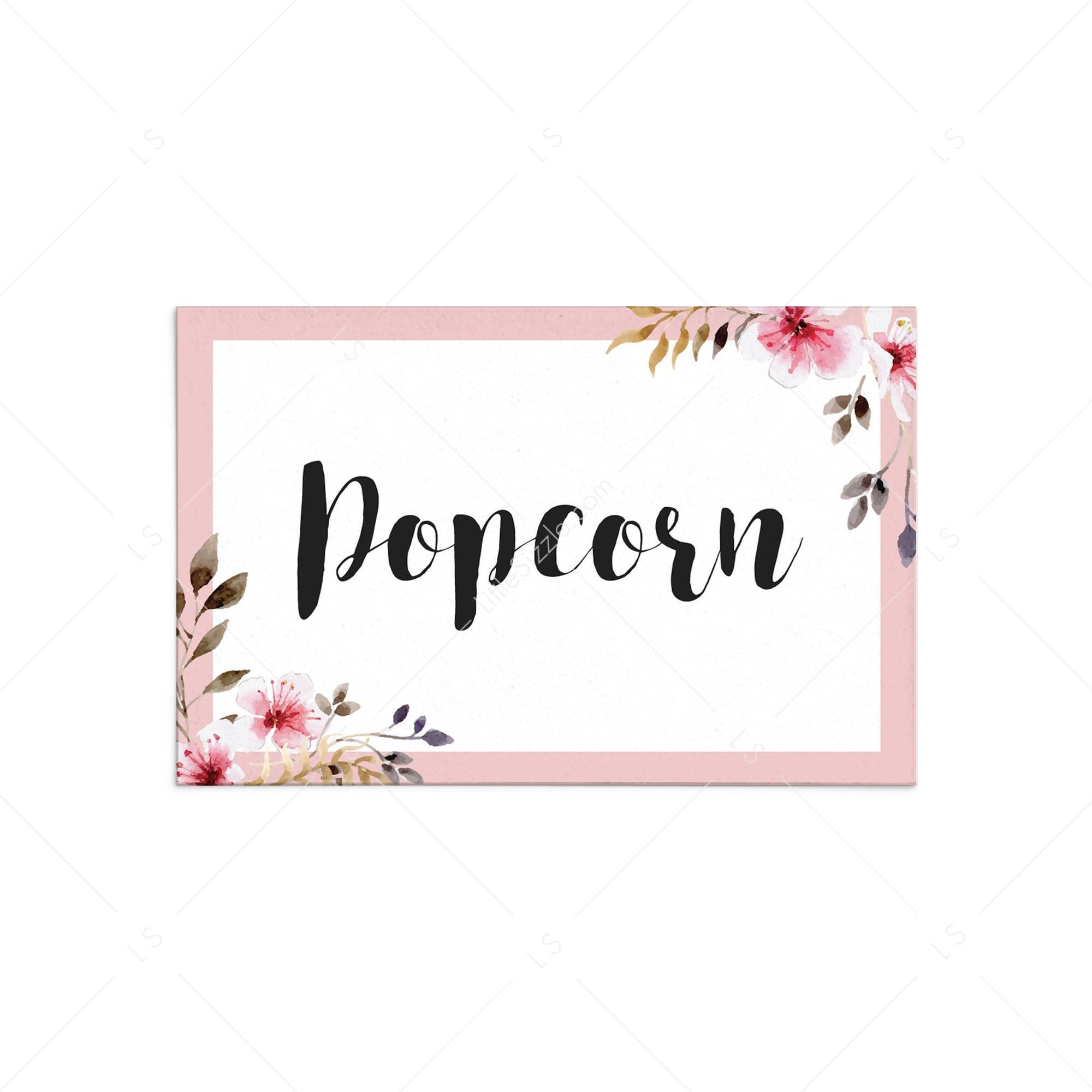 Pink floral food label cards template by LittleSizzle