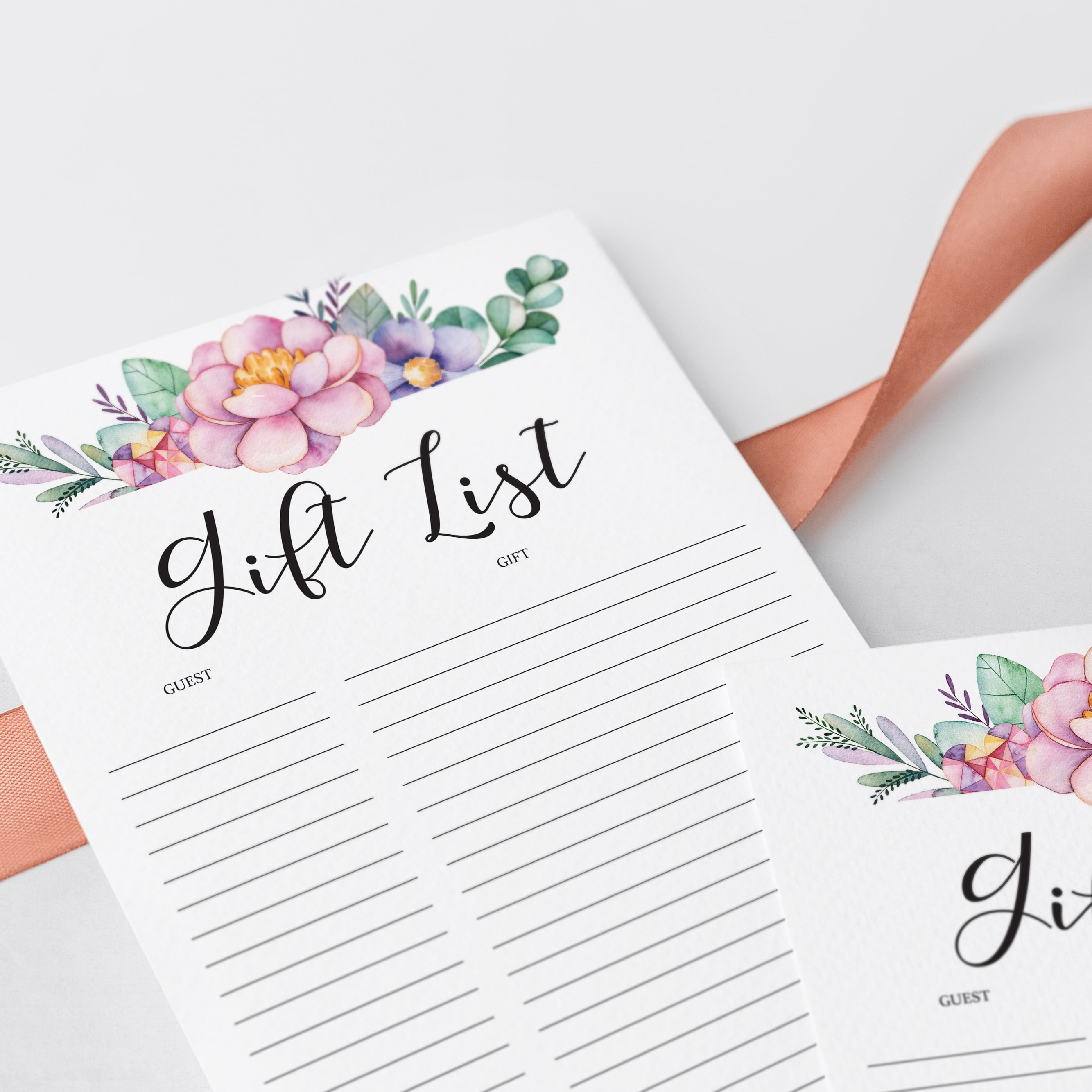 Instant download pink shower guest and gift list by LittleSizzle