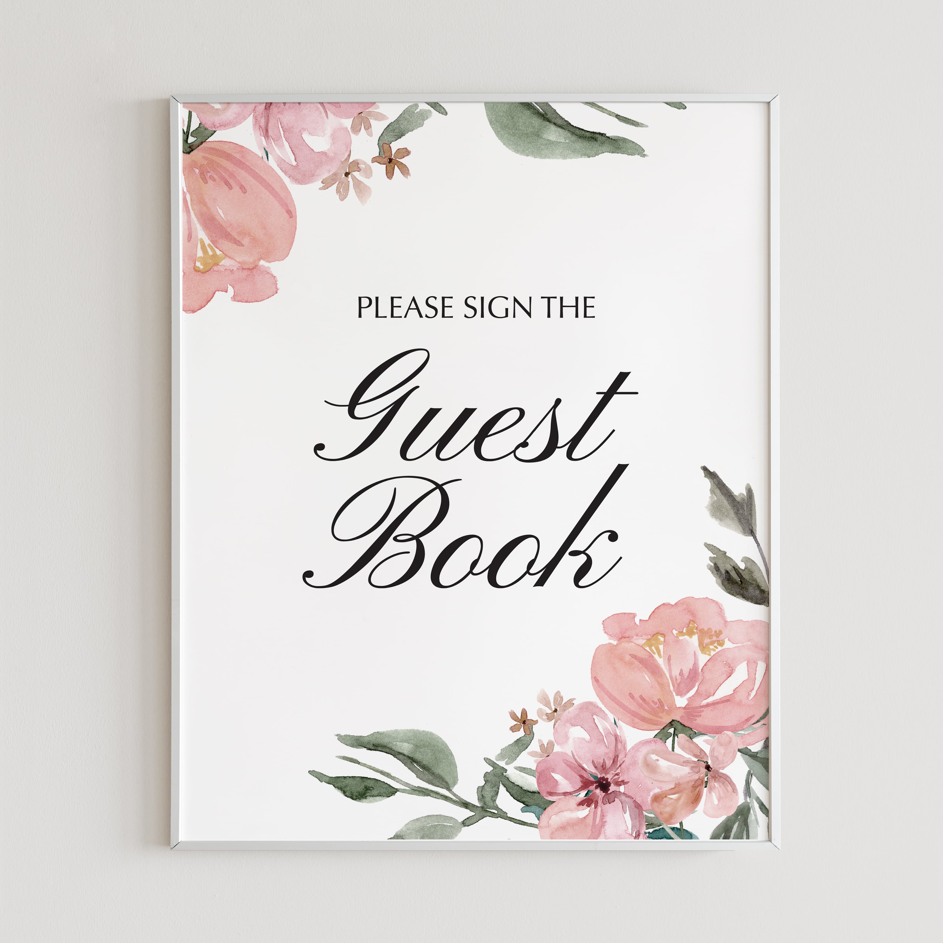 Watercolor florals please sign the guest book sign by LittleSizzle