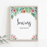 Floral watercolor favors sign printable by LittleSizzle