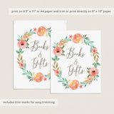 Printable Book Table Sign for Floral Baby Shower