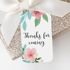 Printable flower baby shower favor tag template by LittleSizzle