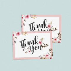 Instant download thank you cards floral pink by LittleSizzle