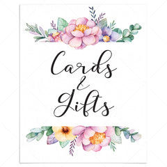 Floral shower cards and gifts sign printable by LittleSizzle
