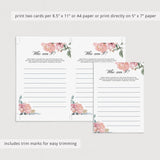 Coral printable baby shower games who am I by LittleSizzle