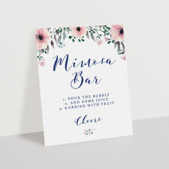 Floral mimosa bar printable table sign by LittleSizzle