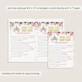 Pink floral name that baby tune game for girl baby shower by LittleSizzle