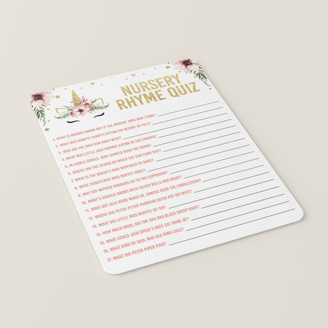 Unicorn Baby Shower games bundle printable | Instant download ...