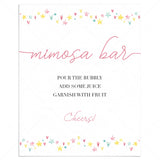 Pink and yellow sign for mimosa bar download by LittleSizzle