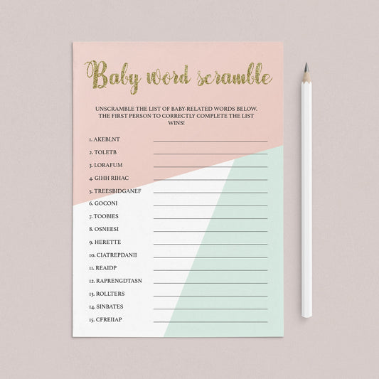 Printable baby shower games for girl by LittleSizzle