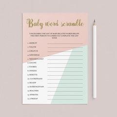 Printable baby shower games for girl by LittleSizzle