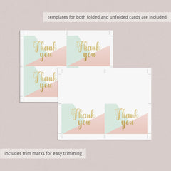 Printable thank you cards for pastel and gold themed party by LittleSizzle
