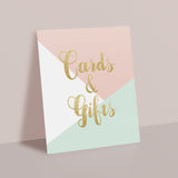 Pink and mint themed party decor cards and gifts sign by LittleSizzle