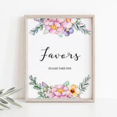Instant download favors sign for flower shower by LittleSizzle