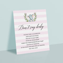 Printable instructions for baby shower game dont say baby by LittleSizzle