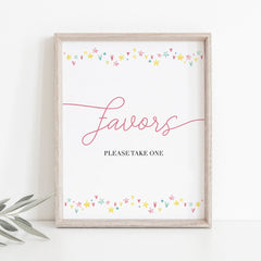 Printable Favors Sign for Pink Party