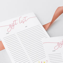 Instant download gift tracker for girl shower by LittleSizzle