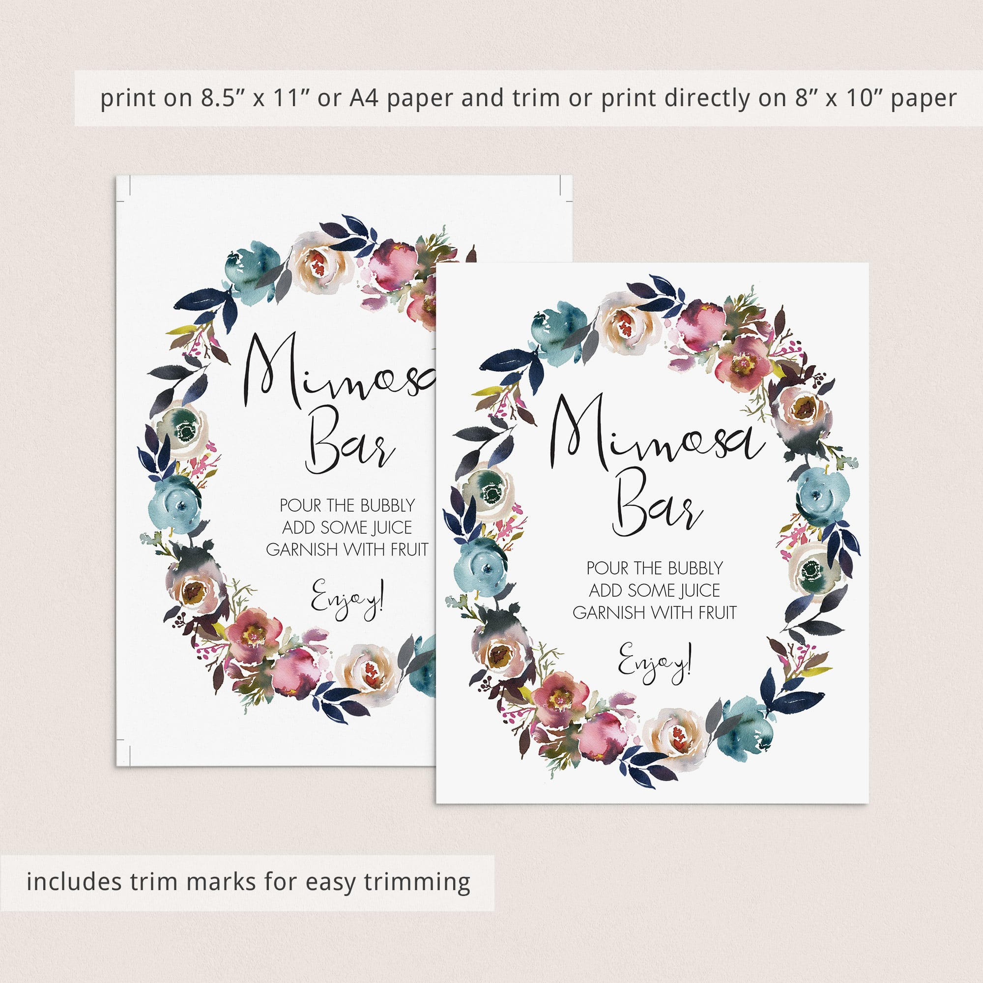 Flower shower mimosa bar sign printable by LittleSizzle