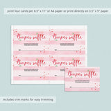 Printable diaper raffle game cards for girl baby shower by LittleSizzle