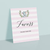 Favors please take one sign for elephant themed party by LittleSizzle