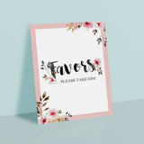 Floral favors table sign printable by LittleSizzle