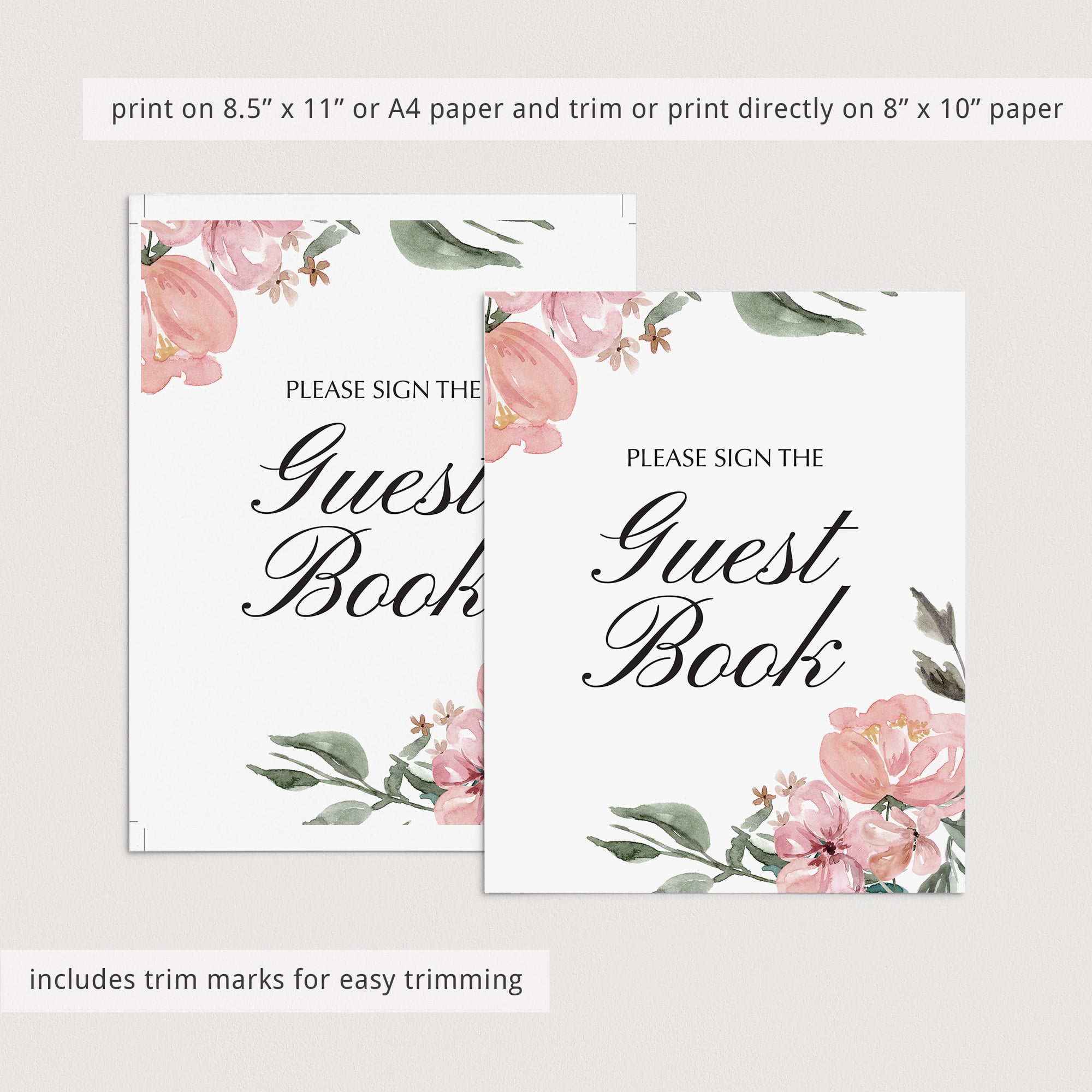 Sign the guest book sign with pink flowers by LittleSizzle