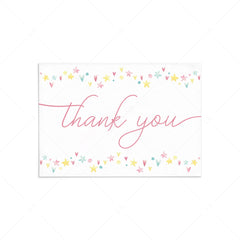 Pink and yellow thank you card download PDF by LittleSizzle
