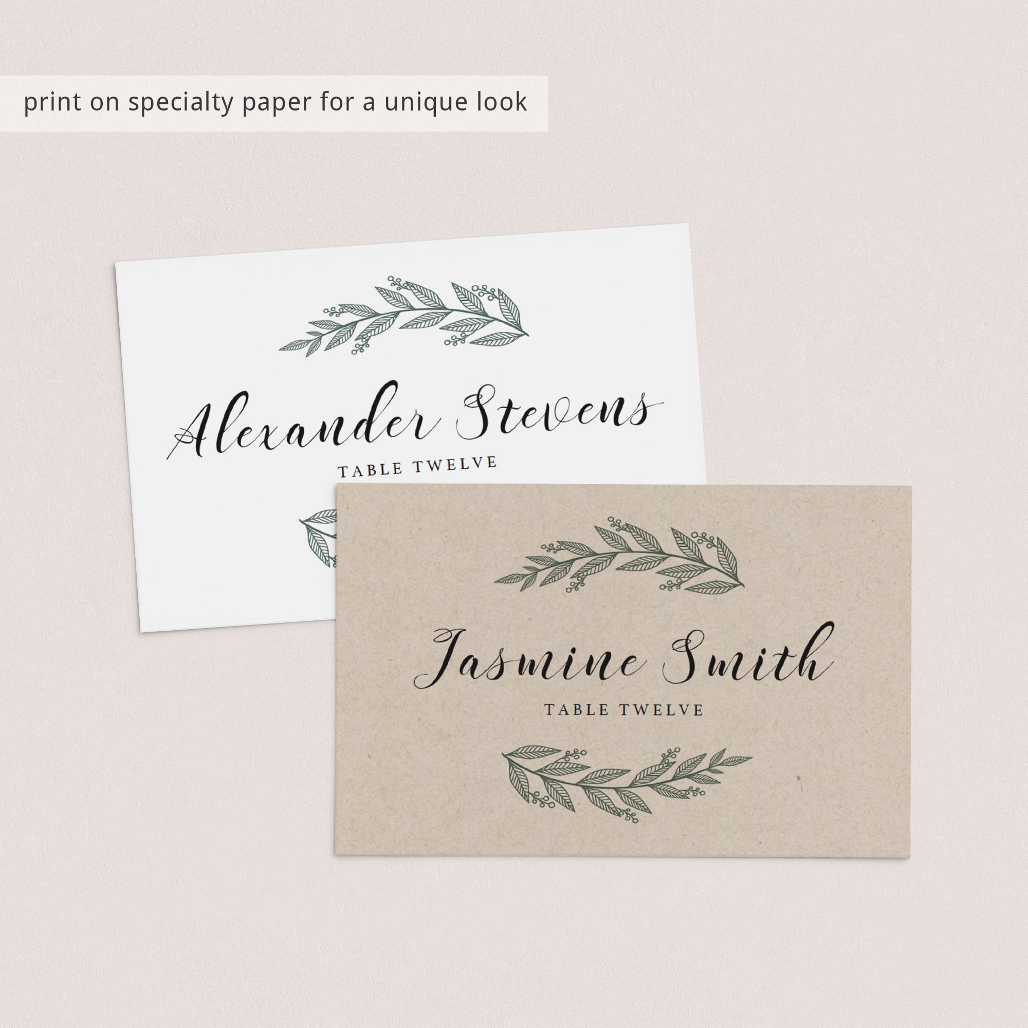 Botanical seating cards template by LittleSizzle
