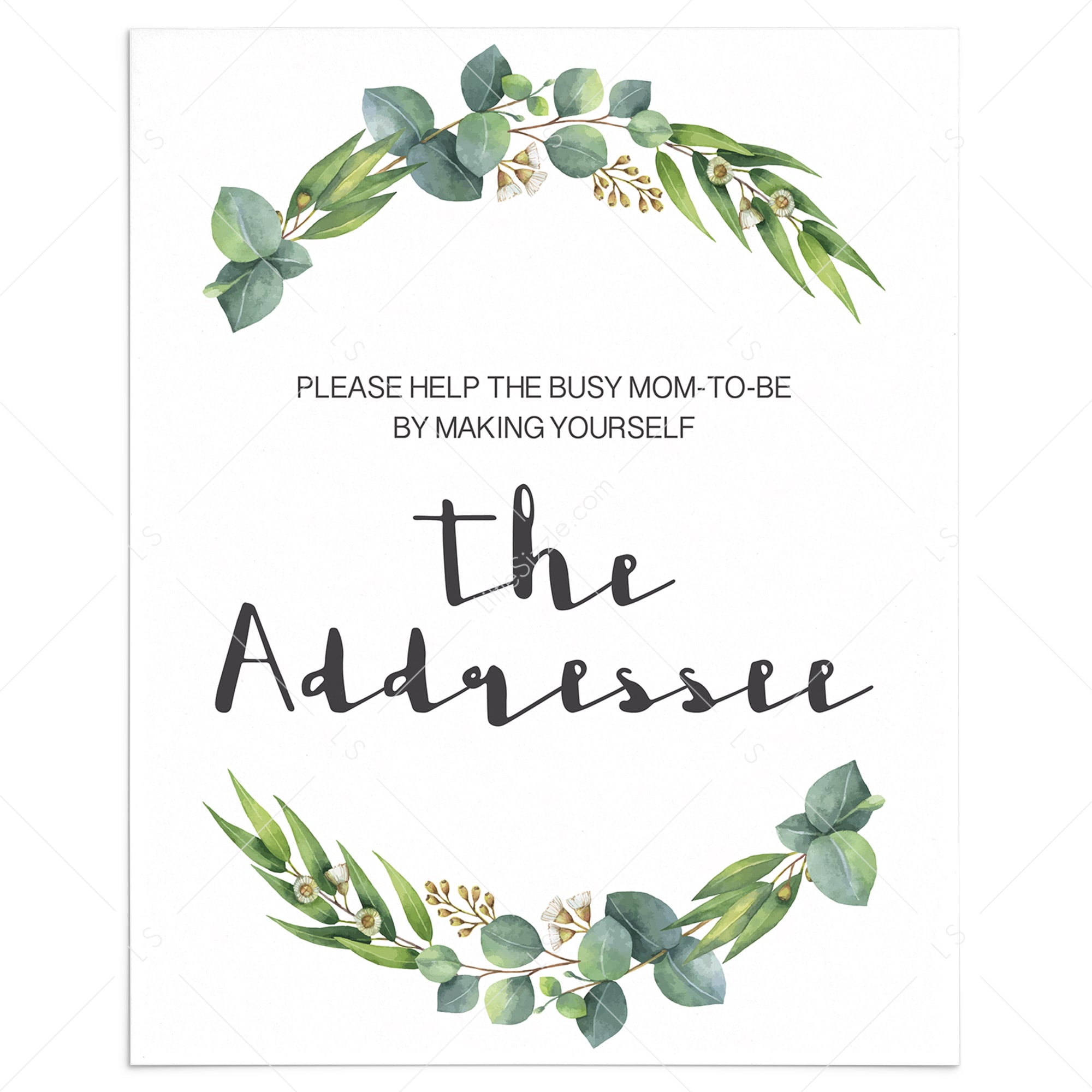 Printable baby shower address station sign by LittleSizzle