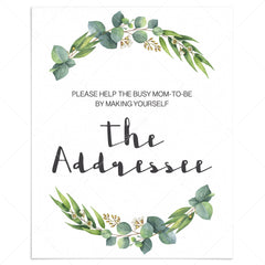 Printable baby shower address station sign by LittleSizzle