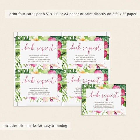 Summer Baby Shower Book Request Cards Printable – LittleSizzle