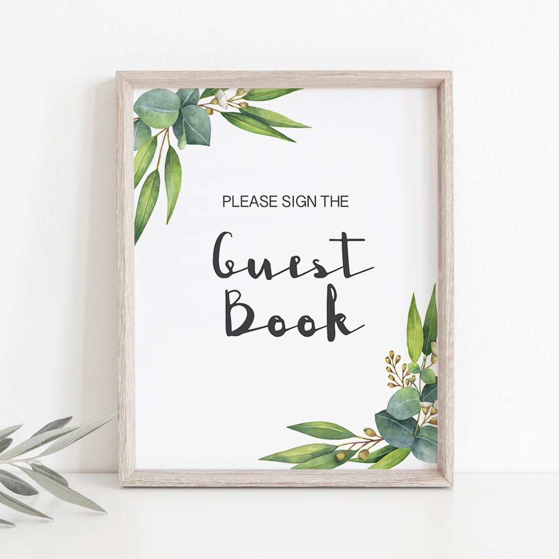 Please sign our guestbook wedding sign greenery by LittleSizzle