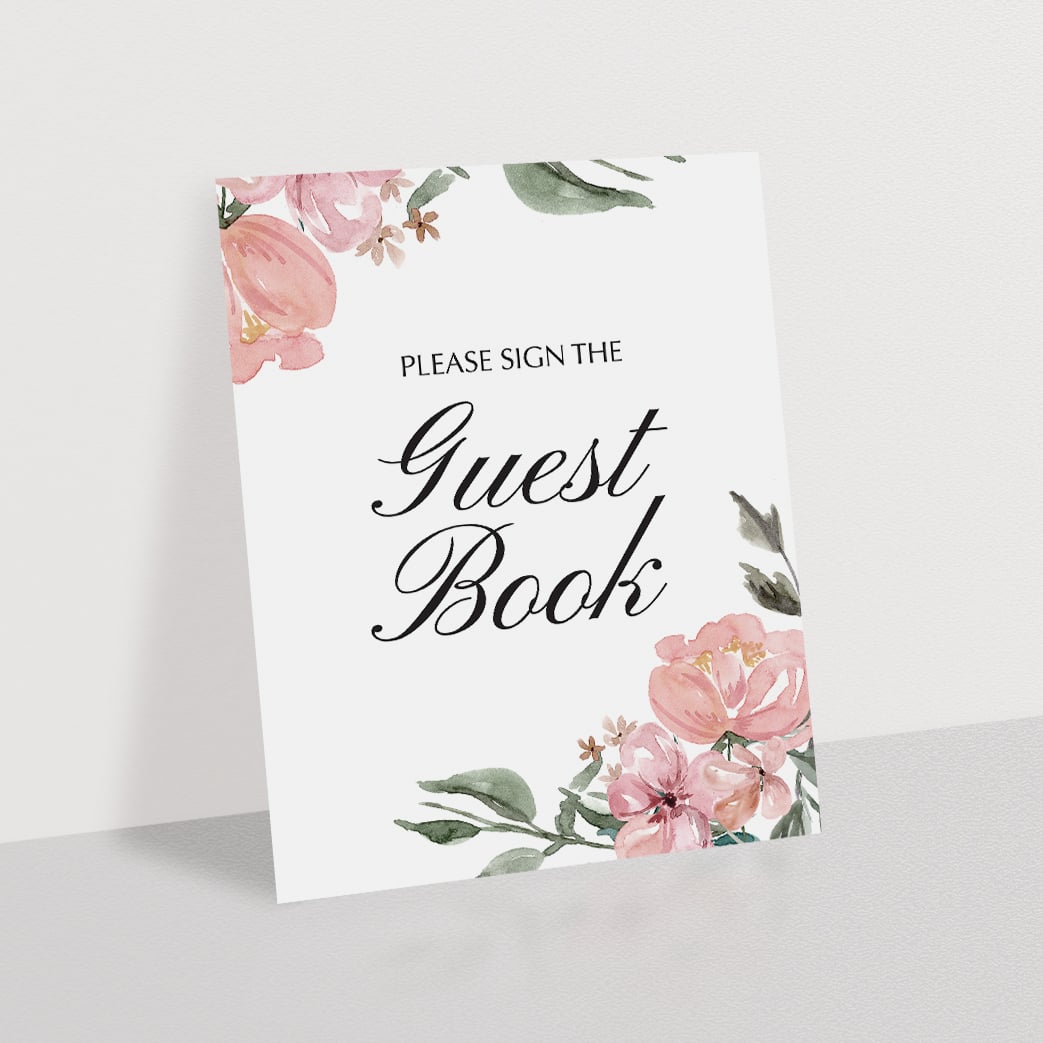 Watercolor guest book sign printable by LittleSizzle