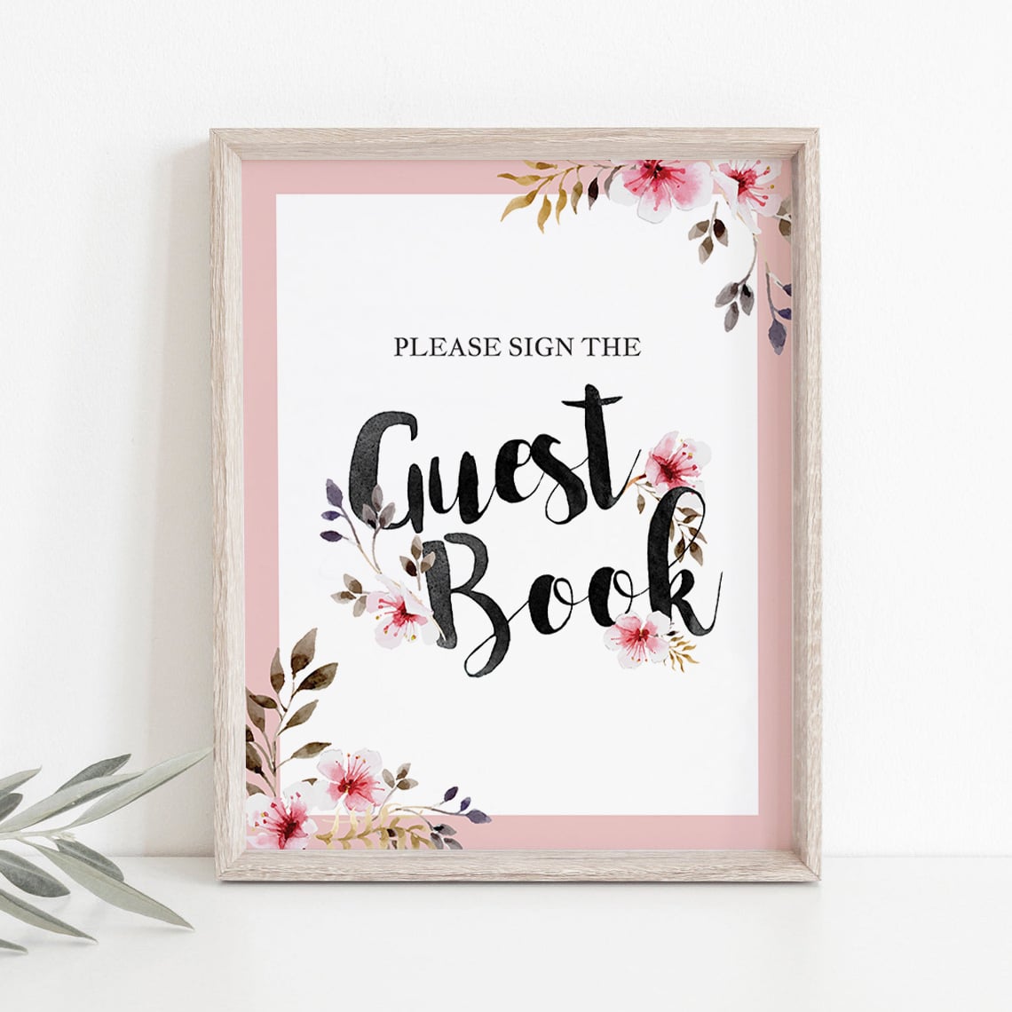Please sign the guest book sign pink flowers by LittleSizzle