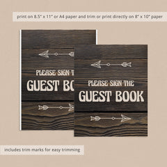Rustic guest book sign printable shower decorations by LittleSizzle