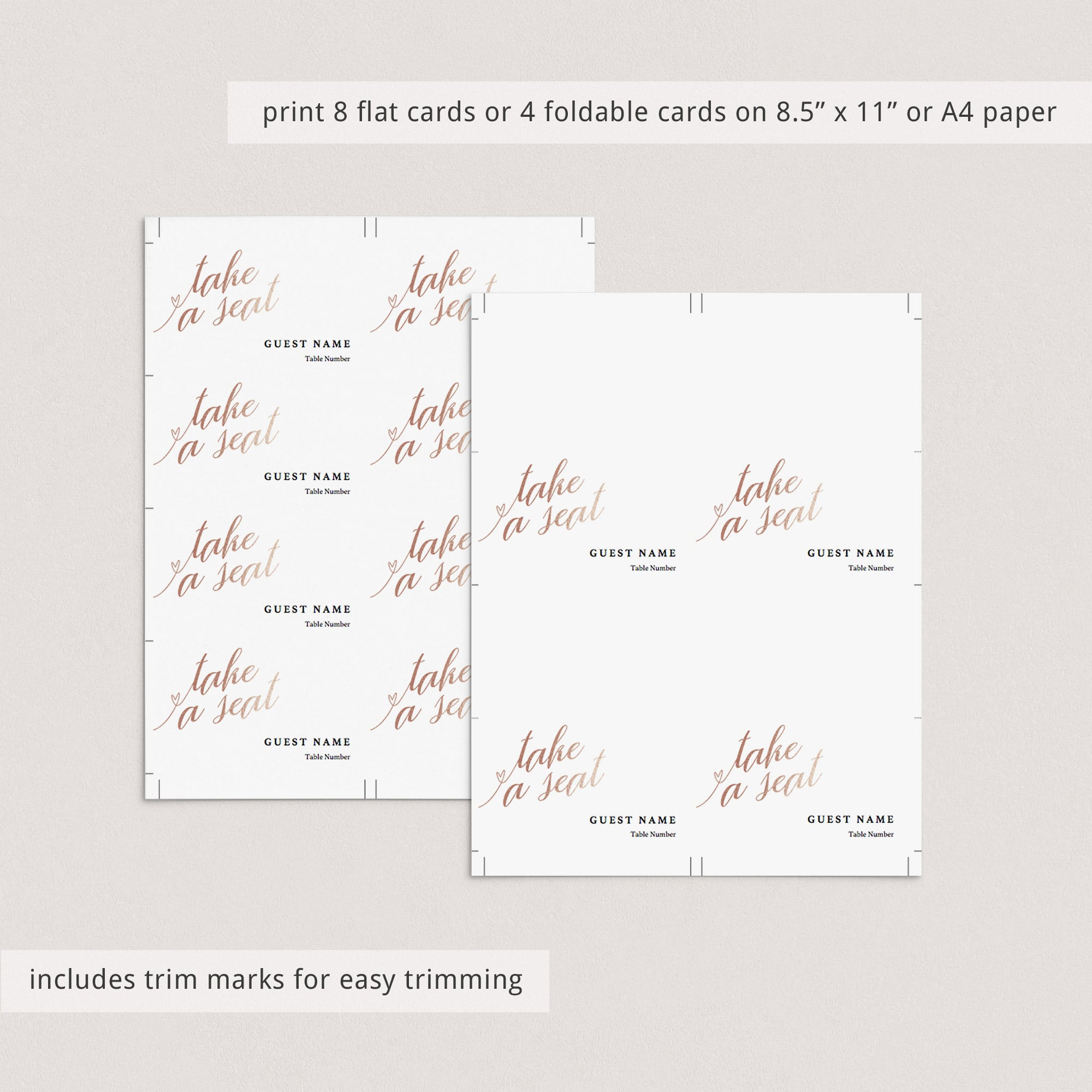 Editable Table Setting Cards by LittleSizzle