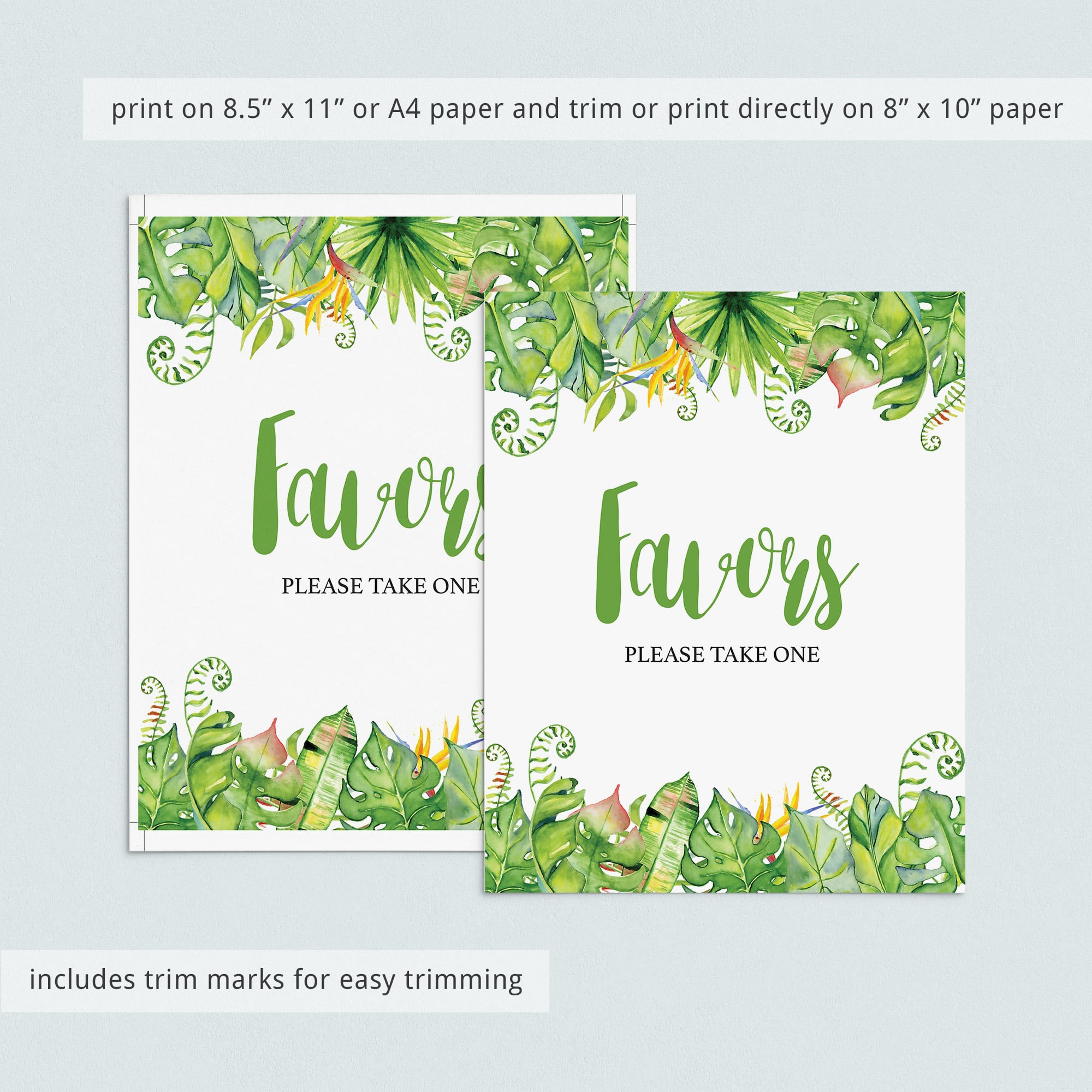Luau shower favors sign printable by LittleSizzle