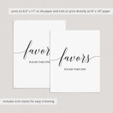 Favors please take one sign printable by LittleSizzle