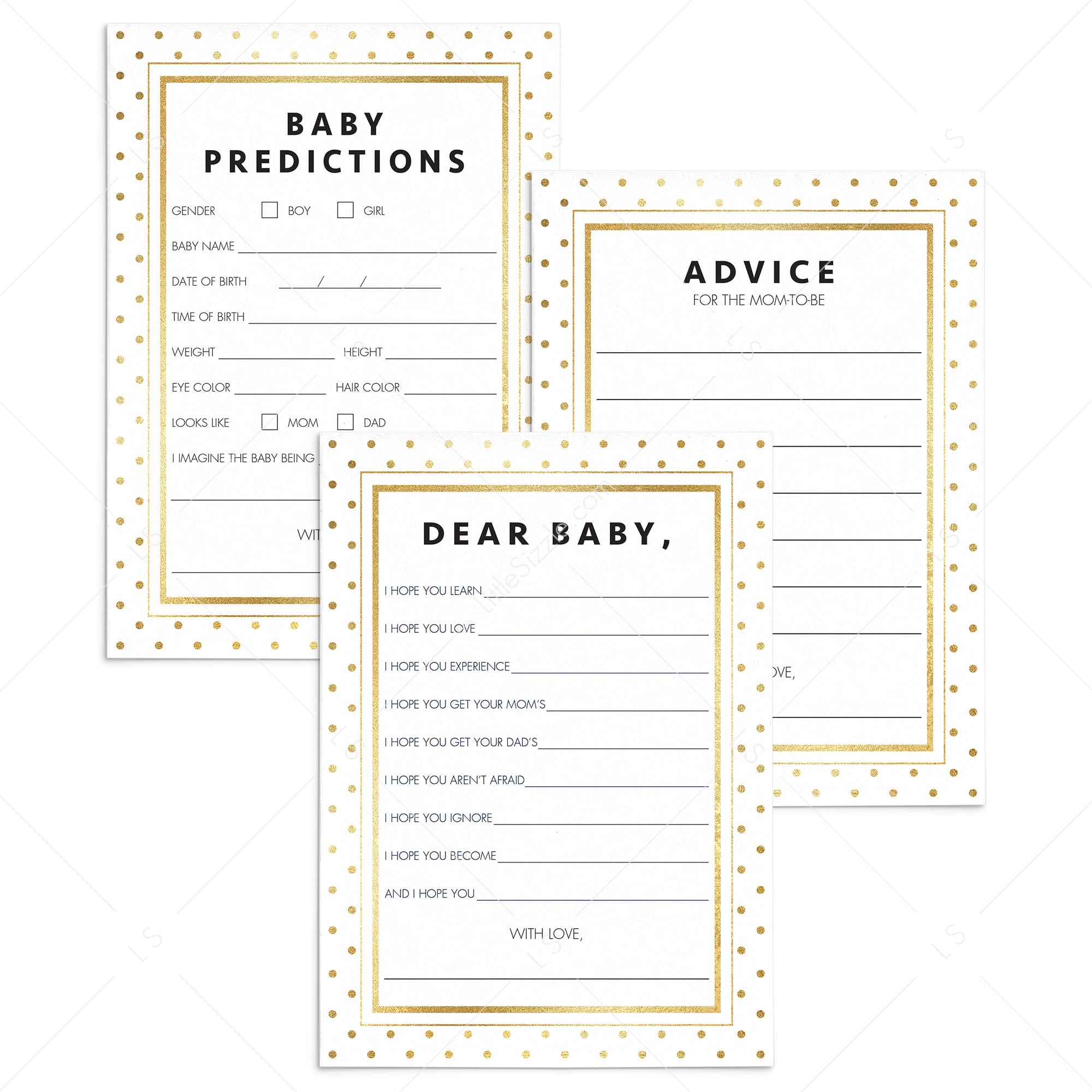 Neutral shower games gold themed baby shower by LittleSizzle