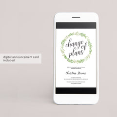 Change of plans baby shower template digital announcement by LittleSizzle