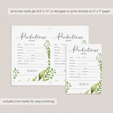 Botanical baby shower games predictions for the new baby printables by LittleSizzle