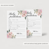 Flower shower predictions for baby printable by LittleSizzle