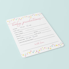 Yellow and Pink Shower Predictions for Baby Printable