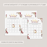 Bohemian baby shower bingo prefilled, blank cards and editable template by LittleSizzle
