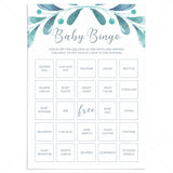 30 Prefilled Baby Bingo Cards Digital Download by LittleSizzle