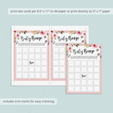 Baby bingo printable game with blush pink flowers by LittleSizzle